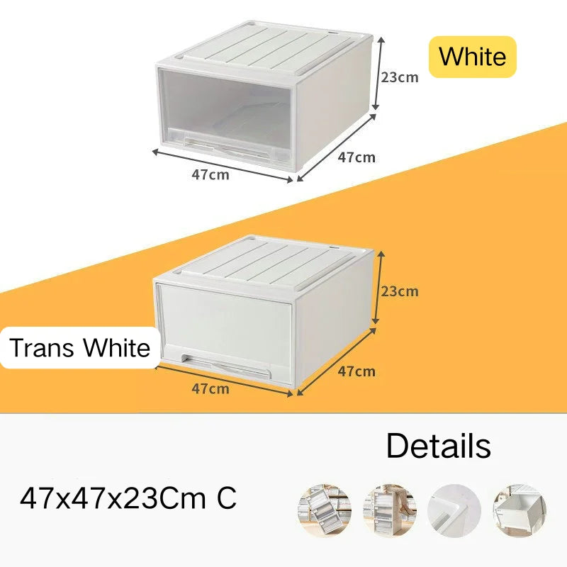 tiroirs empilables en plastique transparent pour rangement pratique - vue 17 sur 48