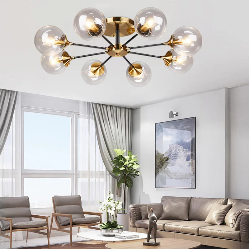 lustre moderne en verre clair pour une déco élégante - vue 2 sur 22