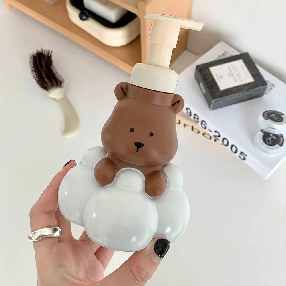 bouteille mousse ours cartoon distributeur savon désinfectant mains portable - vue 4 sur 5