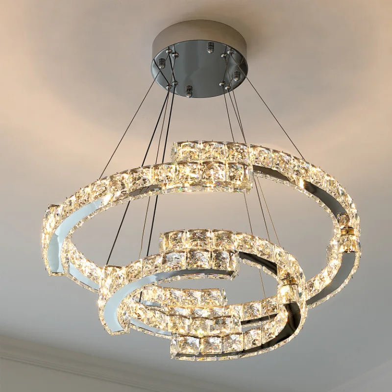 suspension led en cristal style nordique décoratif - vue 7 sur 13