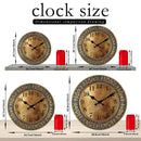 Wooden silent wall clock, antique brass pattern design, modern design, home decoration, living room dining room decoration