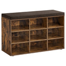 VASAGLE Shoe Bench, Storage Bench with Padded Seat, with Cushion, 9 Compartments, Adjustable Shelves, for Living Room, Hallway