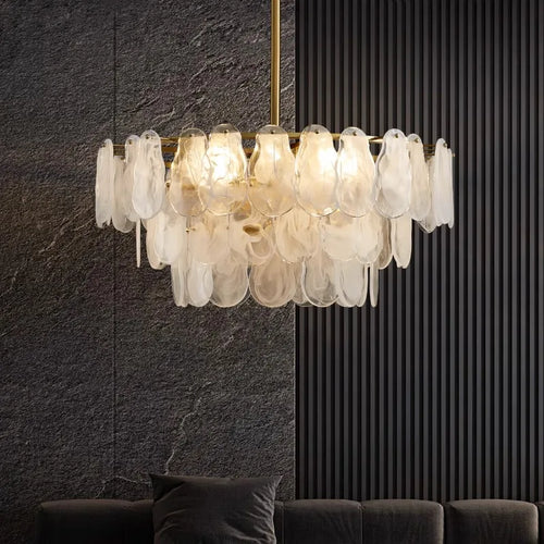 suspension en verre gourde motifs nuages style franco-américain - vue 5 sur 9