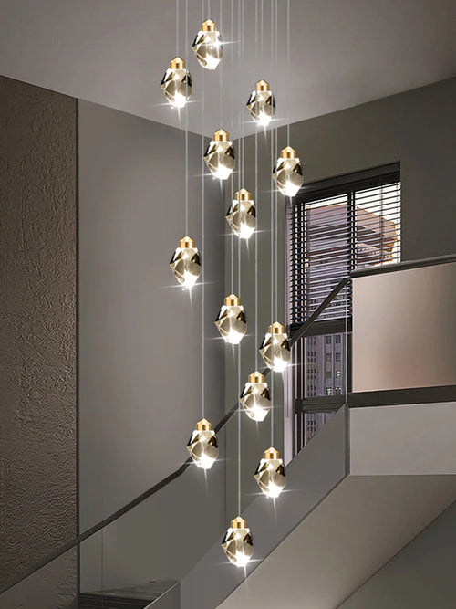 lustre en cristal nordique style loft pour intérieur moderne - vue 2 sur 15