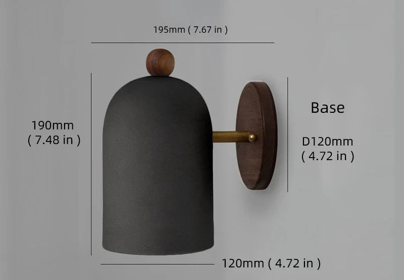 2024 Walnut Wood Iron, Simple Modern Wabi-sabi style, Wall Sconce for Bedroom, Bedside, Living, Dining Room, Corridor Aisle - vue 7 sur 10