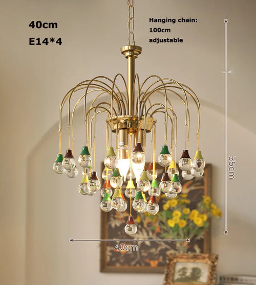 plafonnier tendance angel's tear en cristal lumineux élégant pour intérieur