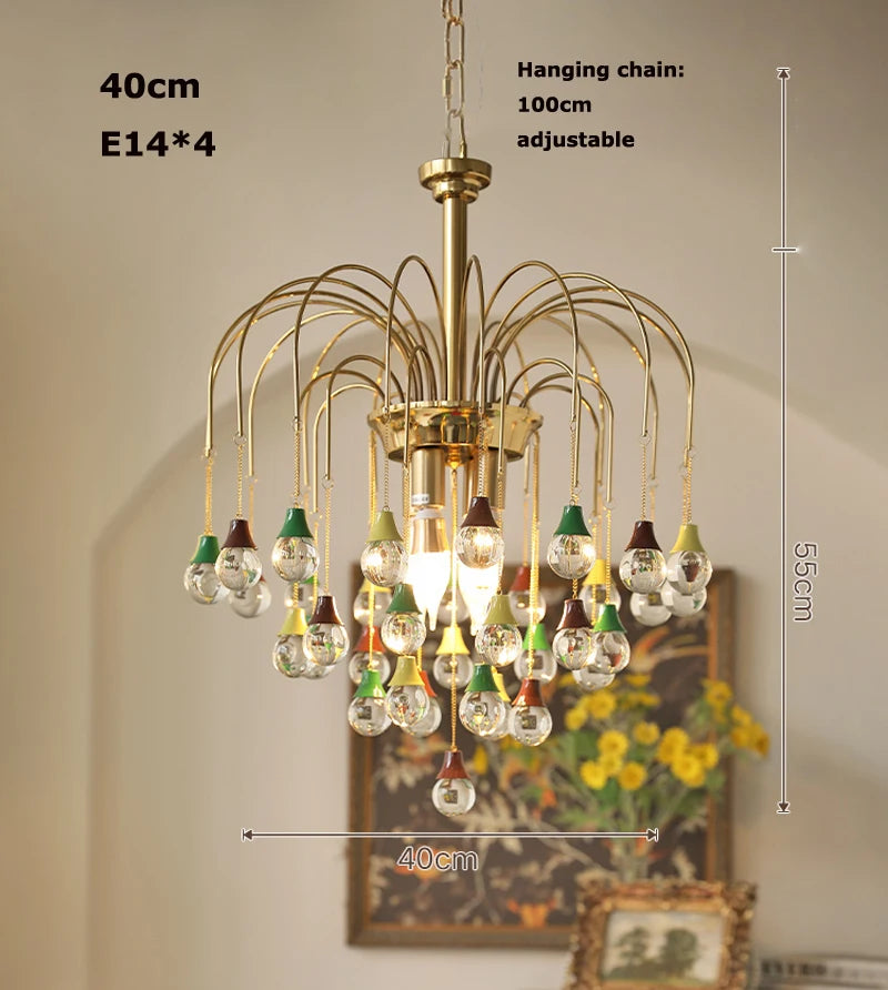 plafonnier tendance angel's tear en cristal lumineux élégant pour intérieur - vue 10 sur 10