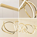 Minimalist modern stainless steel chandelier with decorative waves