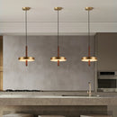 lustre nordique en bois et métal doré réglable pour intérieur