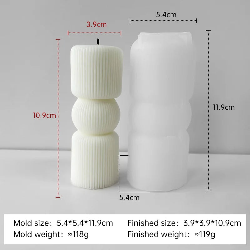 moule silicone bougie aromatique cylindrique pour résine et plâtre - vue 10 sur 20