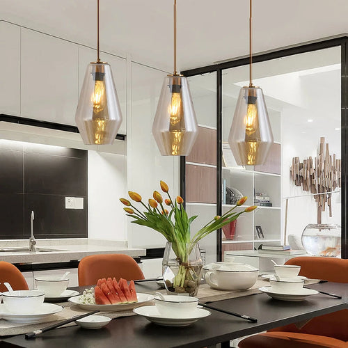 Modern Nordic glass pendant light, creative minimalist style - vue 2 sur 14