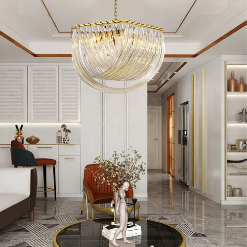 lustres led design moderne verre nordique - vue 7 sur 17
