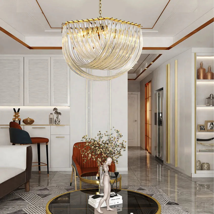lustres led design moderne verre nordique - vue 6 sur 17