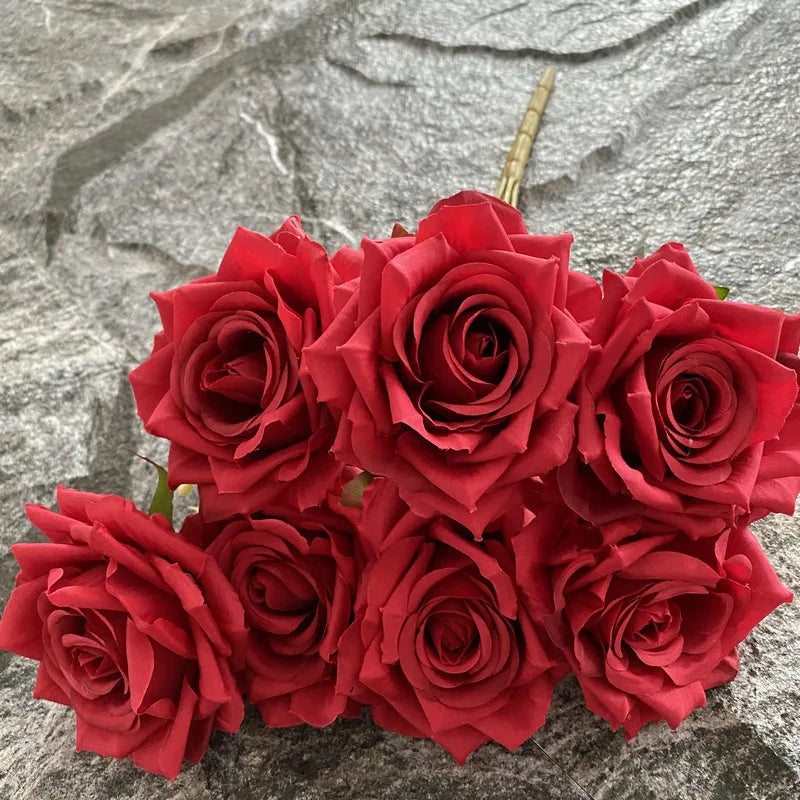 rose artificielle en soie pour décoration et photographie de mariage - vue 18 sur 22