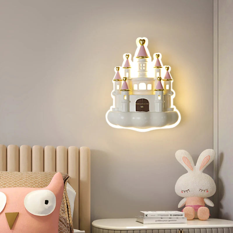 applique murale château dessin animé pour chambre enfant mignonne - vue 2 sur 7