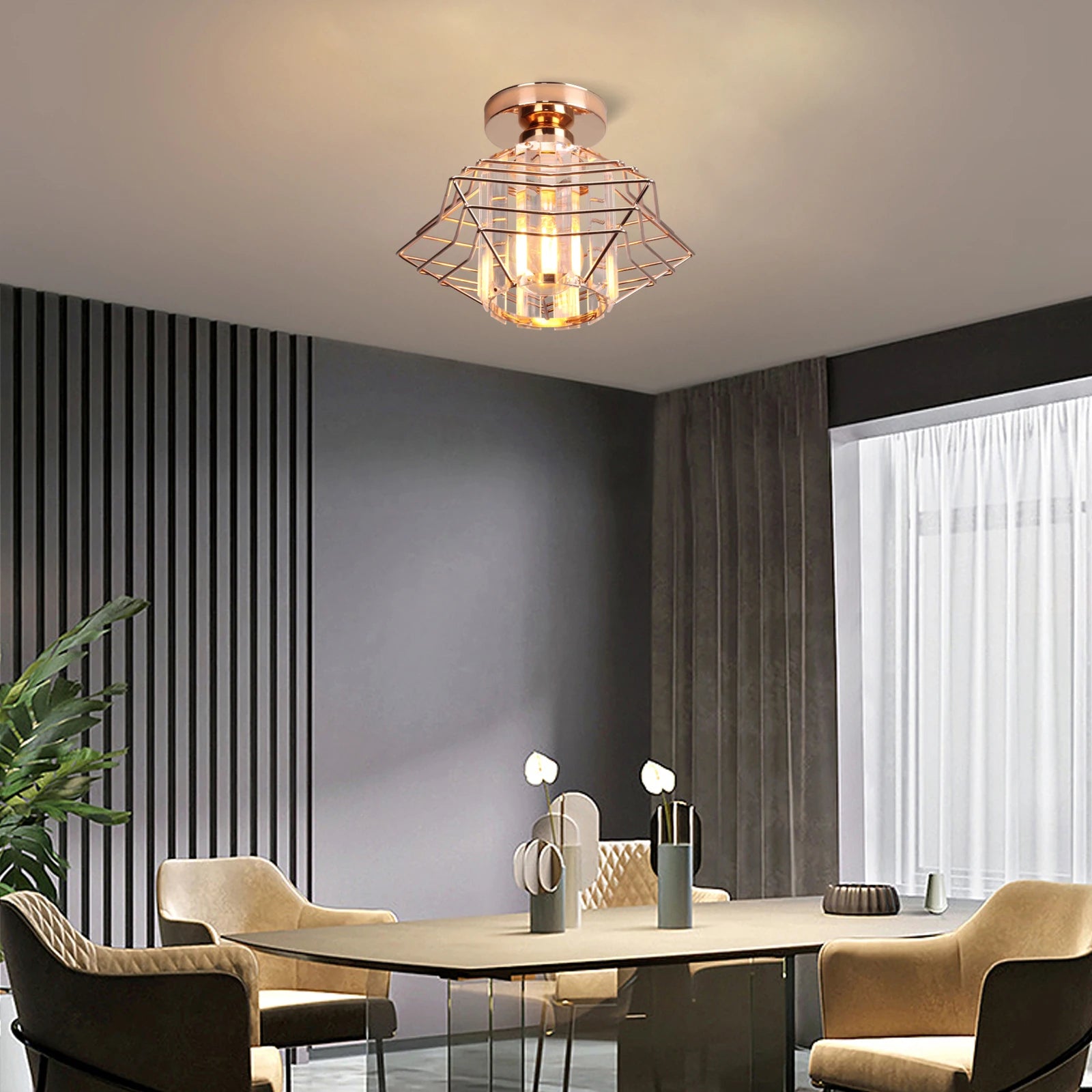plafonnier led en cristal design moderne luminaire décoratif d'intérieur - vue 6 sur 14
