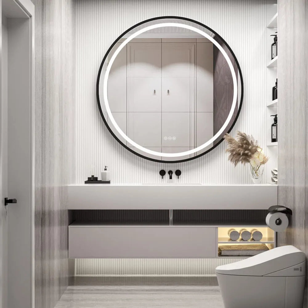 miroir lumineux rond avec intensité variable et antibuée - vue 3 sur 10
