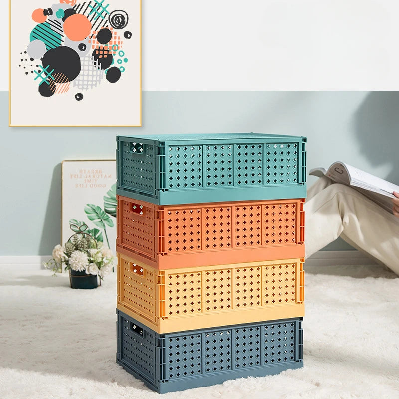 Collapsible Desktop Storage Box, Student Cosmetics Basket, Simplicity, Household, Dormitory, Stationery, Sundry, Small - vue 2 sur 18