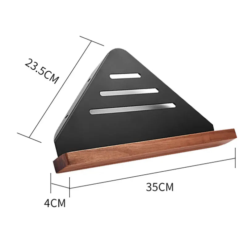 Wall Mount Floating Shelves, Wood and Aluminium, Storage Rack, Home Decor, Living Room, Bedroom, Bathroom, Kitch - vue 5 sur 12