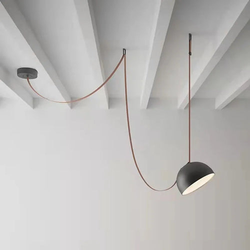 Suspension cuir artificiel noir moderne - vue 5 sur 19
