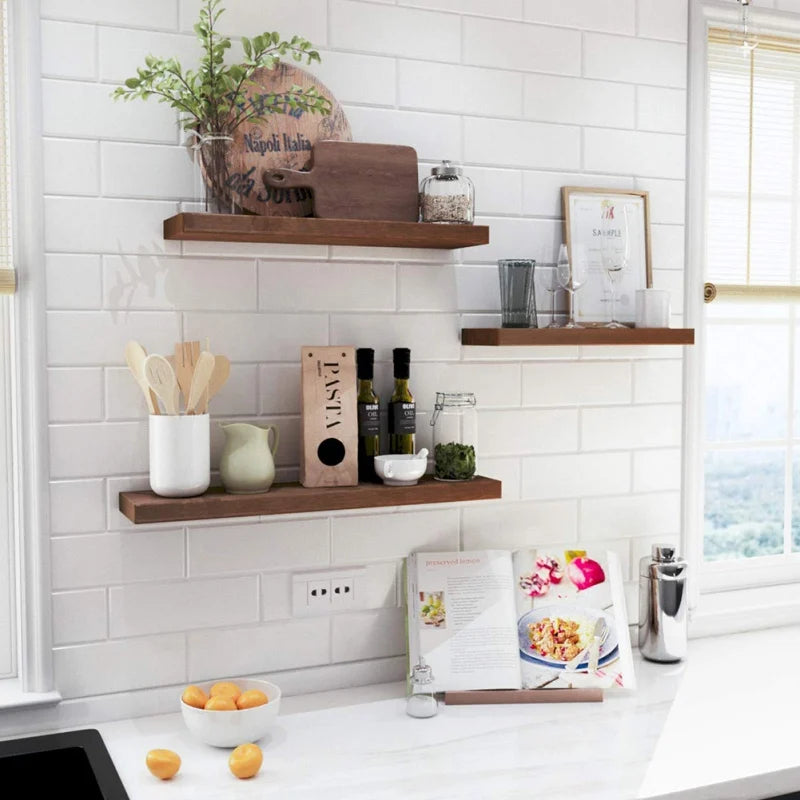 présentoir mural en bois rustique pour rangement décoratif - vue 3 sur 8