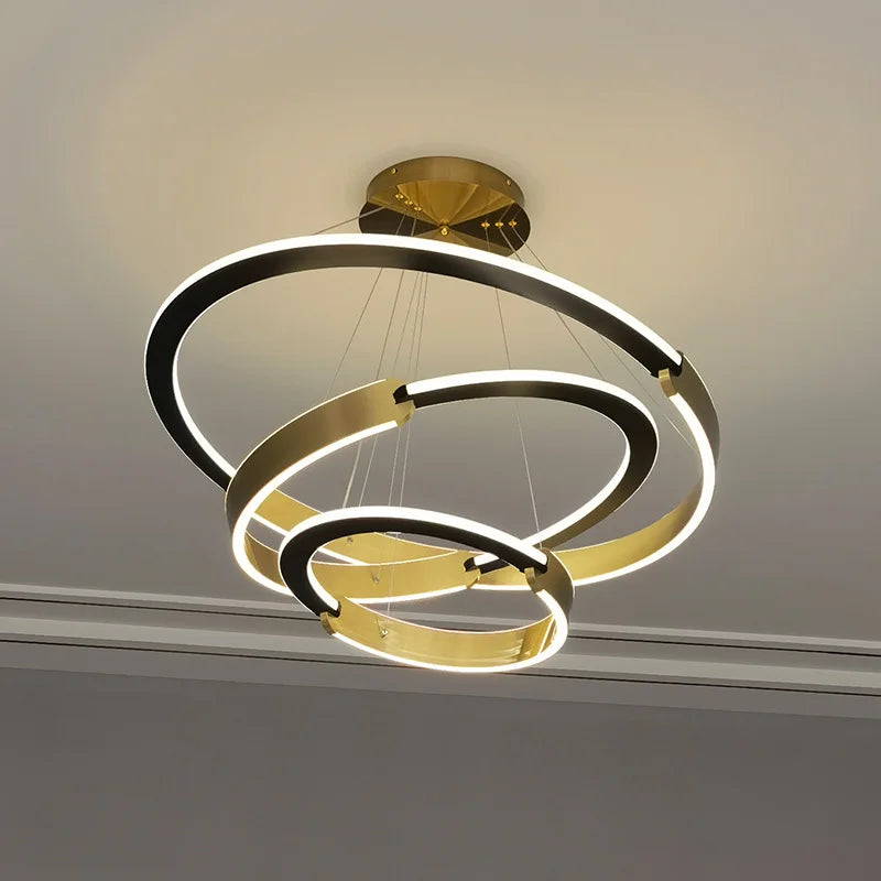 lustre moderne en anneau design pour décoration intérieure - vue 5 sur 16