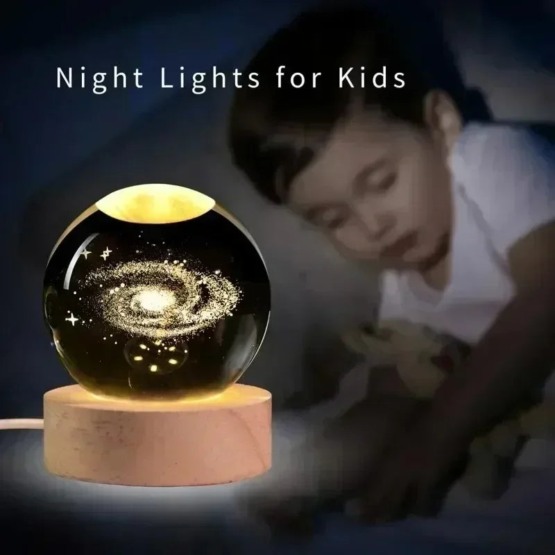 boule de cristal 3D système solaire planète lumineuse cadeau passionnés espace - vue 6 sur 10