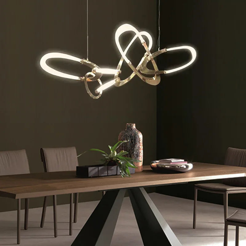 lustre en acier inoxydable galvanisé design irrégulier - vue 5 sur 12