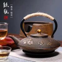 theiere japonaise fonte emaillee avec infuseur filtre maille