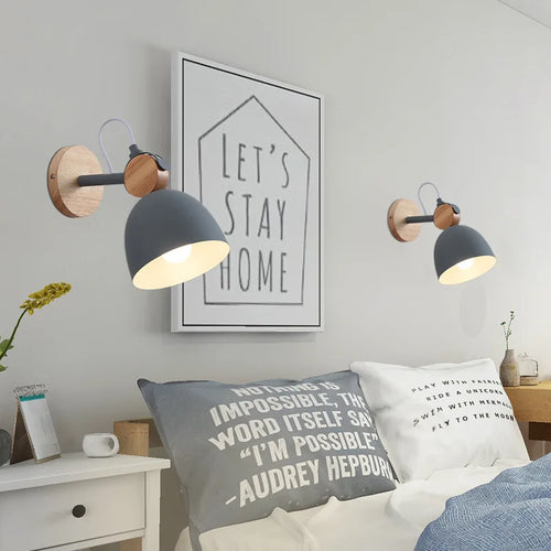 lampe de chevet style japonais éclairage mural intérieur nordique - vue 3 sur 11