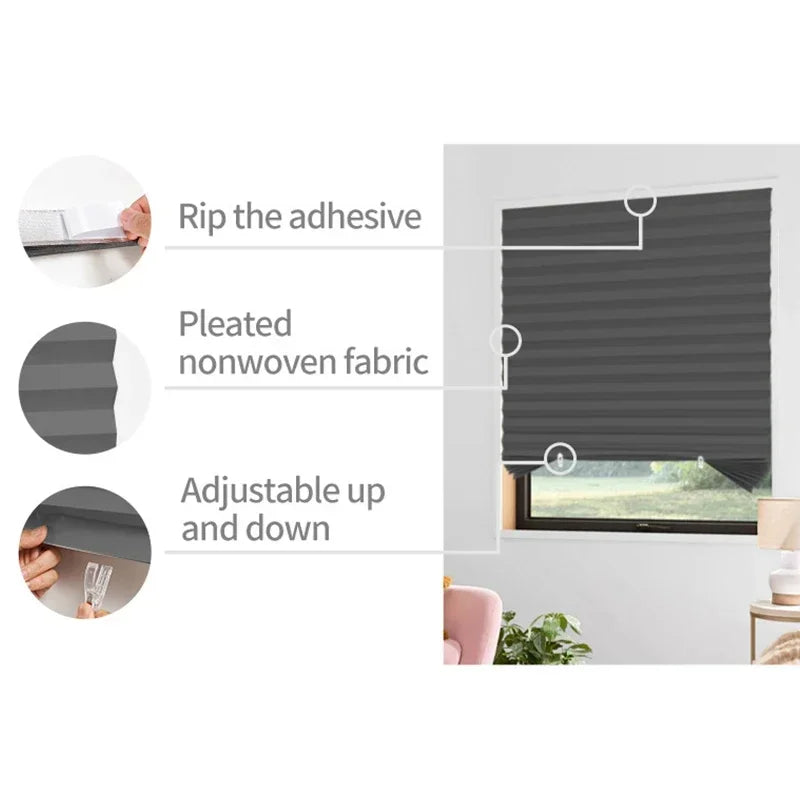 Store plissé autocollant semi occultant pour fenêtre - vue 6 sur 16