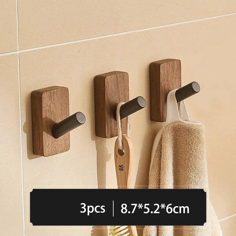 crochets muraux en bois massif pour vêtements et accessoires - vue 13 sur 15