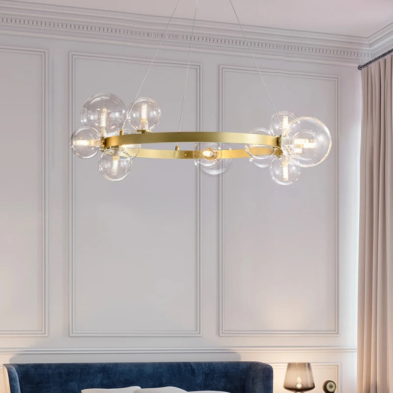 lampe suspendue boule de verre clair avec cordon réglable et emballage sûr - vue 4 sur 17