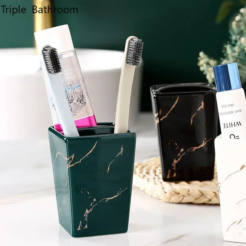 porte-brosse à dents en céramique design pour salle de bain - vue 6 sur 15