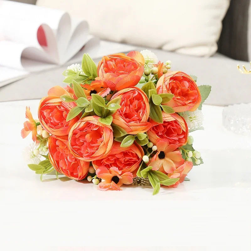 bouquet de pivoines artificielles pour mariage et décoration festive - vue 6 sur 12