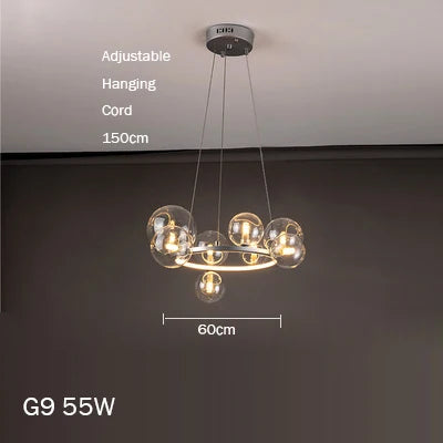 lustre en verre design moderne avec bulles pour intérieur élégant - vue 9 sur 18