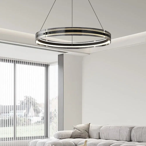 lustre circulaire en verre créatif pour un éclairage design - vue 4 sur 8