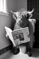 décoration murale humoristique animaux lisant le journal toilettes