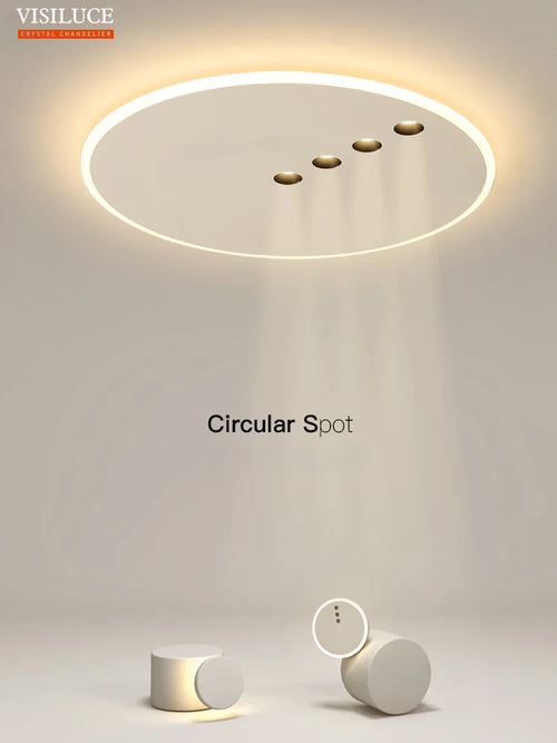 plafonnier led rond minimaliste à intensité réglable pour intérieur