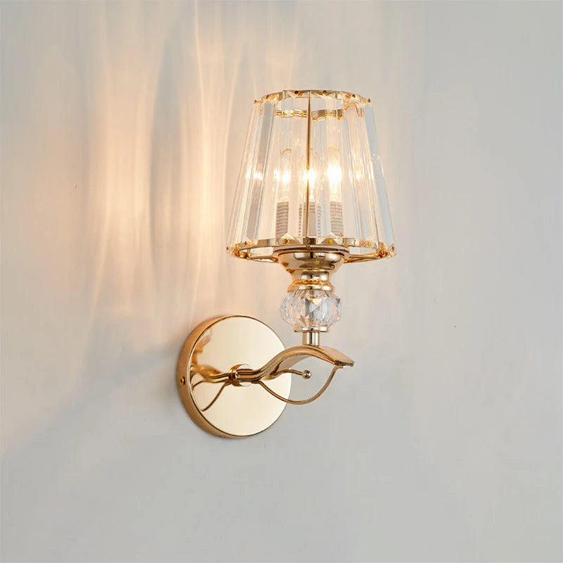 applique murale en cristal moderne avec éclairage led décoratif - vue 2 sur 9