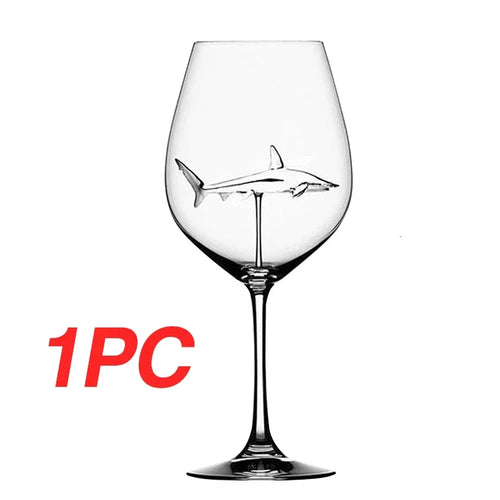 Verre à vin design talon haut requin original