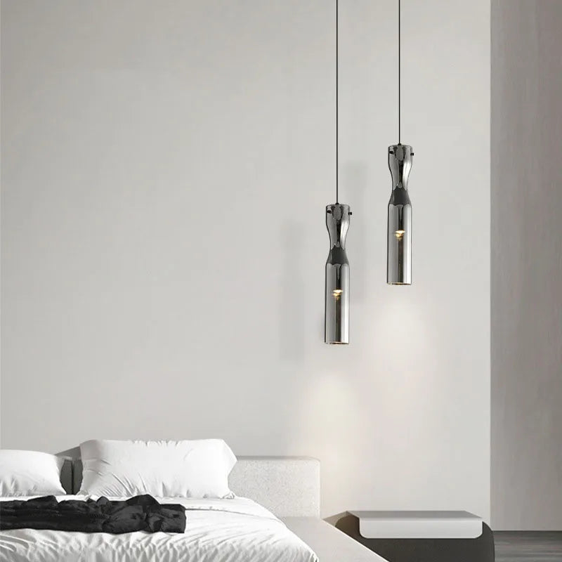 suspension LED moderne en verre avec cordon réglable - vue 2 sur 7