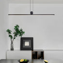 Modern minimalist LED strip pendant light for living room, dining room, kitchen, black chandelier home decor hanging fixture