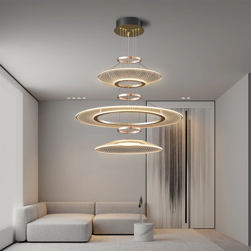 Plafonniers pour salon double lampes suspendues pour cuisine île hôtel Restaurant lustres LED Suspension - vue 5 sur 11