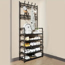1 Piece 4/5 Ply 23" Carbon Steel, Multipurpose Clothes and Shoe Rack, Black/White, Self Assembly Required