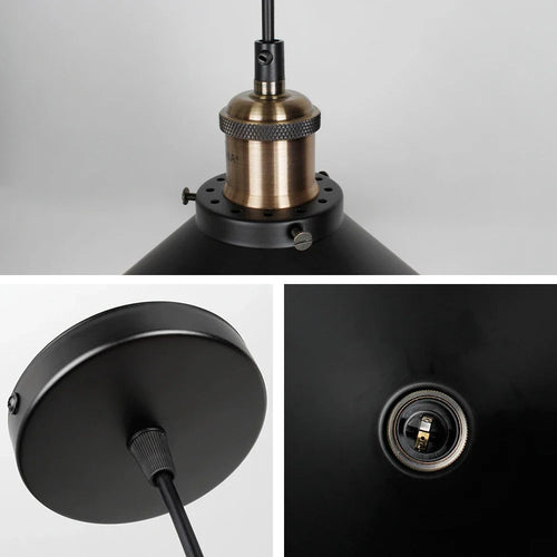 Suspension rétro Loft noir suspendu lumière pays américain suspension pour/cuisine industrielle Restaurant lustre Vintage