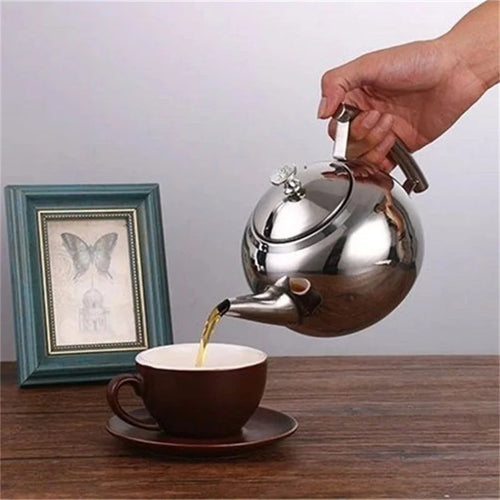 Théière inox épais avec filtre infuseur 1 2l