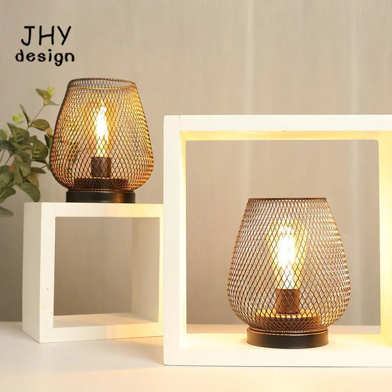 Lampe de Table à Cage en métal - vue 4 sur 9