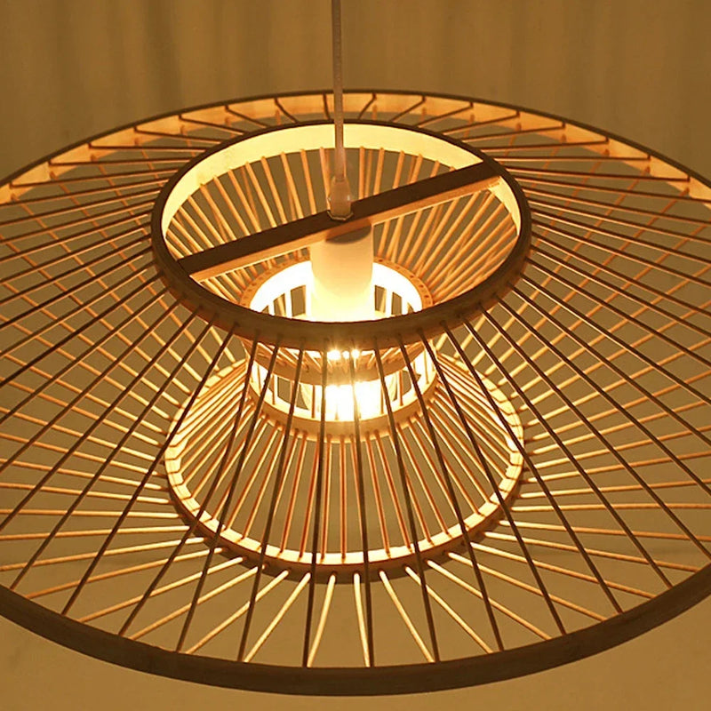 lustre rétro artistique en bambou style chinois pour décoration