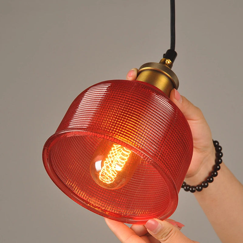 suspension led moderne rétro gzmj rayure bonbons verre